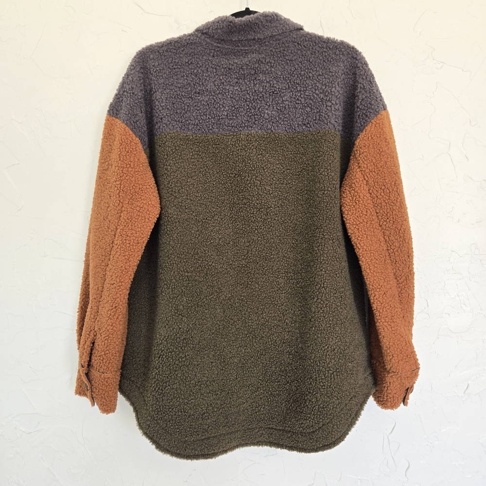 Mystree Sherpa Color Block Shacket - image 6